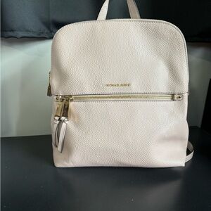 Michael Kors Cream Pebbled Leather Backpack